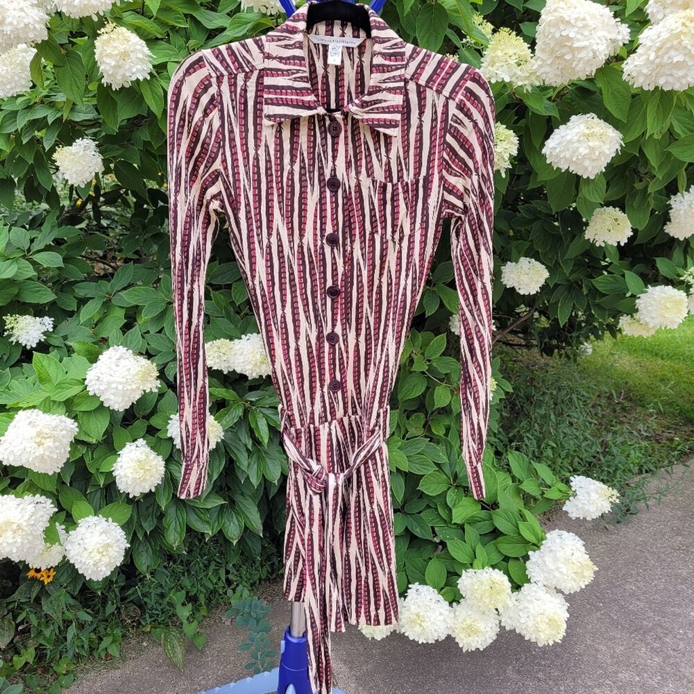 Diane von Furstenberg Sheena Slinky Silk Dropwaist Feather Dress Iconic size 2